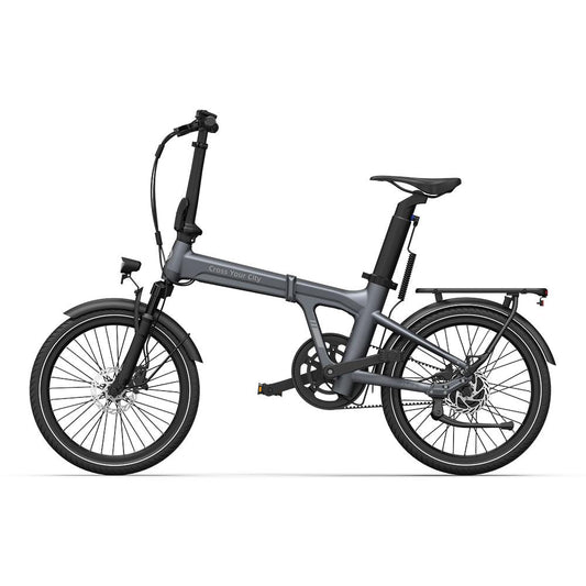 Air 20S 250W Folding Electric Bike for Adults, 20" eBike, 36V 9.6Ah Battery, Up to 25 km/h, Up to 100 km Range - Grey