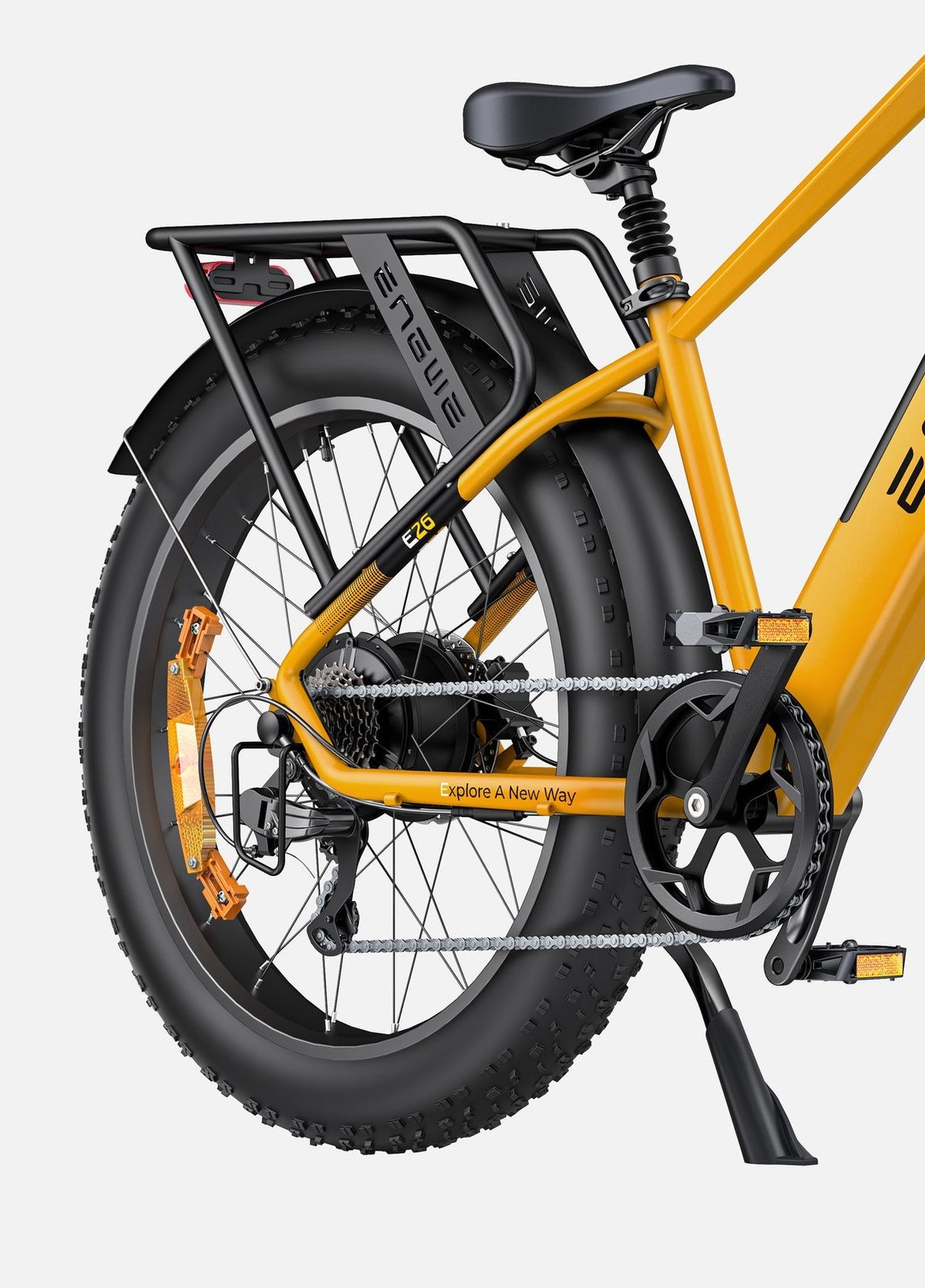 E26 Fat Tyre Electric Bike 250W 70Nm Torque Max Speed 25 km/h 140km Range Dual Suspension All-Terrain Ebike