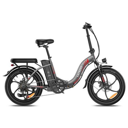 F20 250W Folding Electric Bike for Adults, 20" Fat Tyre eBike, 36V 16Ah Battery, Upto 25 km/h, Up to 75 km Range, Shimano 7-Speed - Gray