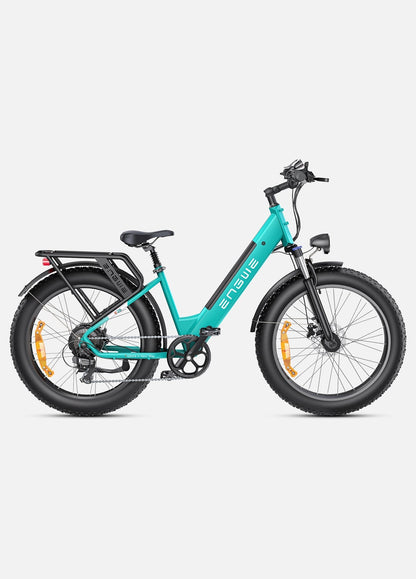 E26 Fat Tyre Electric Bike 250W 70Nm Torque Max Speed 25 km/h 140km Range Dual Suspension All-Terrain Ebike