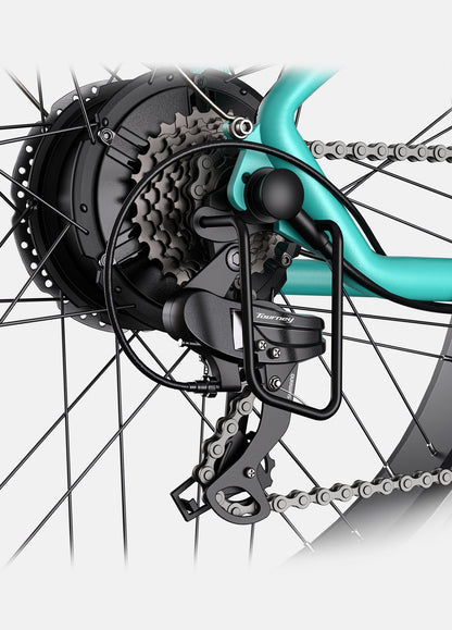 E26 Fat Tyre Electric Bike 250W 70Nm Torque Max Speed 25 km/h 140km Range Dual Suspension All-Terrain Ebike