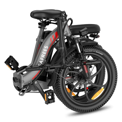 F20 250W Folding Electric Bike for Adults, 20" Fat Tyre eBike, 36V 16Ah Battery, Upto 25 km/h, Up to 75 km Range, Shimano 7-Speed - Gray