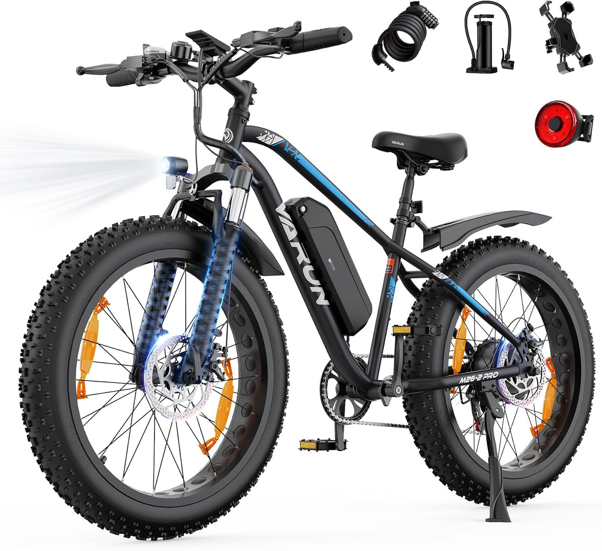 M26-2 Pro Electric Fat Bike 25km/h – 250W Motor 48V 13Ah 624Wh Removable Battery 26" × 4" Fat Tyres 7-Speed