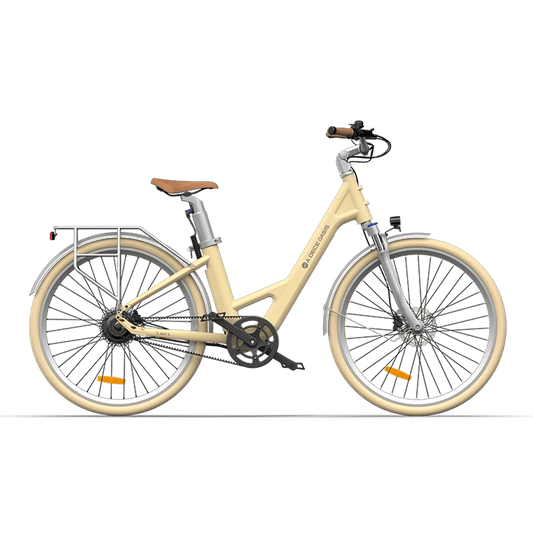 Air 28 250W Electric Bike for Adults, 28" Urban eBike, 36V 9.6Ah Battery, Up to 25 km/h, Up to 100 km Range - Light Yellow