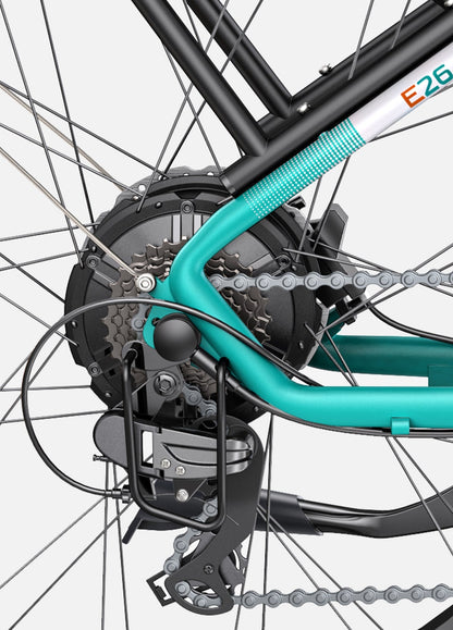E26 Fat Tyre Electric Bike 250W 70Nm Torque Max Speed 25 km/h 140km Range Dual Suspension All-Terrain Ebike