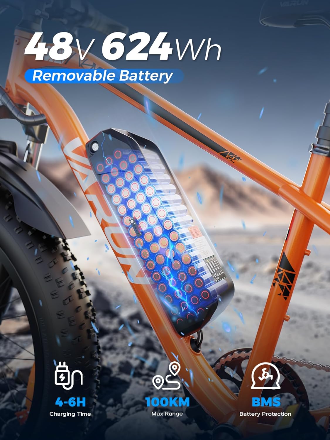 M26-2 Pro Electric Fat Bike 25km/h – 250W Motor 48V 13Ah 624Wh Removable Battery 26" × 4" Fat Tyres 7-Speed