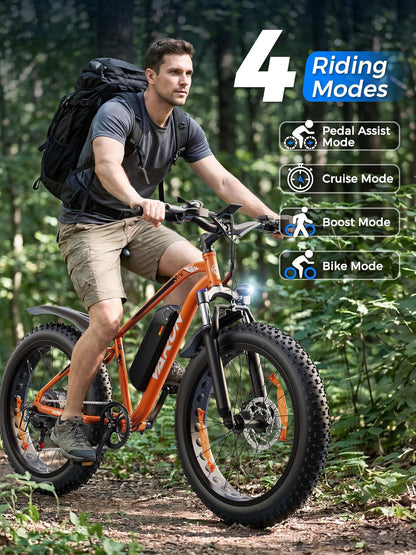 M26-2 Pro Electric Fat Bike 25km/h – 250W Motor 48V 13Ah 624Wh Removable Battery 26" × 4" Fat Tyres 7-Speed