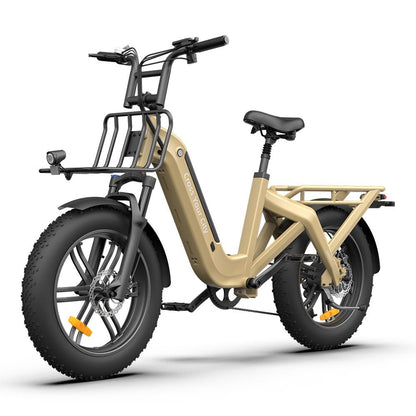 Oasis One 250W Electric Bike for Adults, 20" x 4.0" Fat Tyre, 48V 15Ah Battery, Up to 25 km/h, Up to 120 km Range, Shimano 7-Speed- Sand