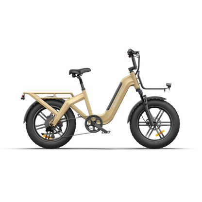 Oasis One 250W Electric Bike for Adults, 20" x 4.0" Fat Tyre, 48V 15Ah Battery, Up to 25 km/h, Up to 120 km Range, Shimano 7-Speed- Sand