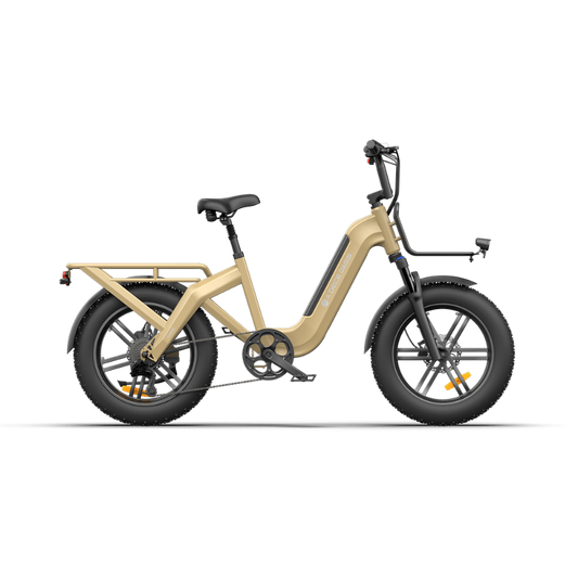 Oasis One 250W Electric Bike for Adults, 20" x 4.0" Fat Tyre, 48V 15Ah Battery, Up to 25 km/h, Up to 120 km Range, Shimano 7-Speed- Sand