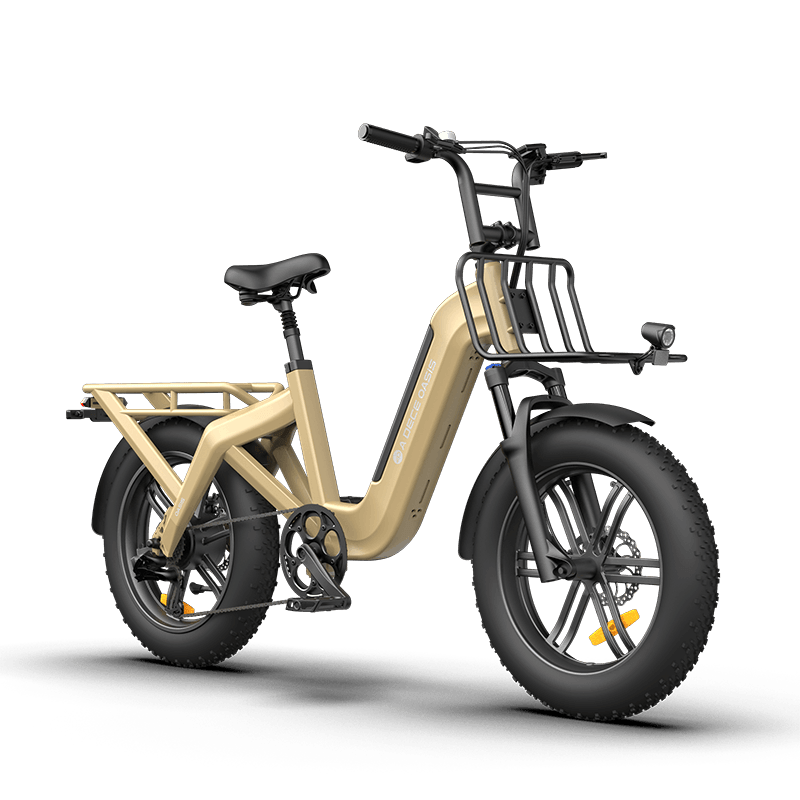 Oasis One 250W Electric Bike for Adults, 20" x 4.0" Fat Tyre, 48V 15Ah Battery, Up to 25 km/h, Up to 120 km Range, Shimano 7-Speed- Sand