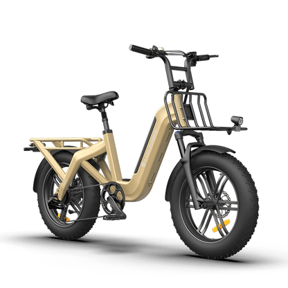 Oasis One 250W Electric Bike for Adults, 20" x 4.0" Fat Tyre, 48V 15Ah Battery, Up to 25 km/h, Up to 120 km Range, Shimano 7-Speed- Sand