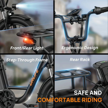 E20 adult 20' E-bike 25kmh 250W 48V 13Ah battery commute Electric Bike, Fat Tire city Ebike 7 Speed