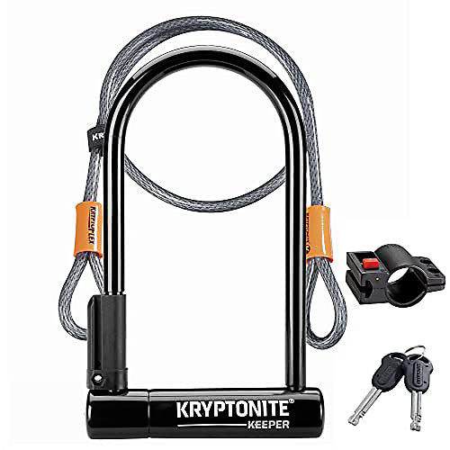 Keeper 12 Standard U-Lock with 4 foot Kryptoflex cable Sold Secure Silver