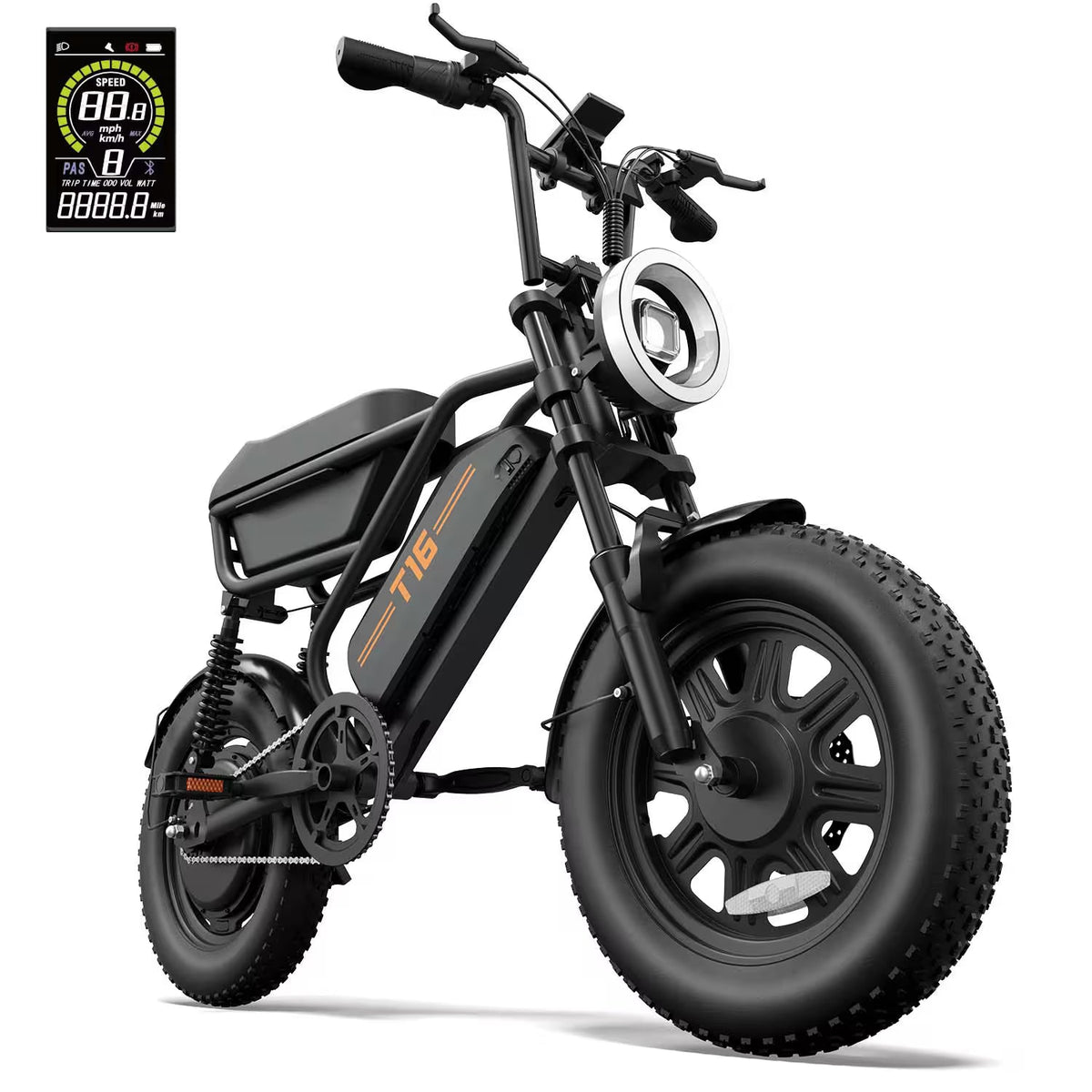 T16 Electric Bicycle, Fat Tyre, 25kmh, 250W Motor, 48V 13Ah Battery, Adult All-Terrain E-Bike