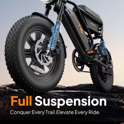 T16 Electric Bicycle, Fat Tyre, 25kmh, 250W Motor, 48V 13Ah Battery, Adult All-Terrain E-Bike