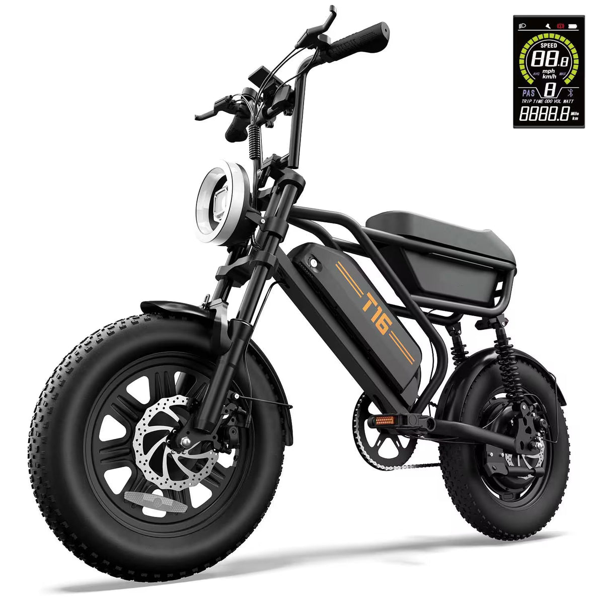 T16 Electric Bicycle, Fat Tyre, 25kmh, 250W Motor, 48V 13Ah Battery, Adult All-Terrain E-Bike