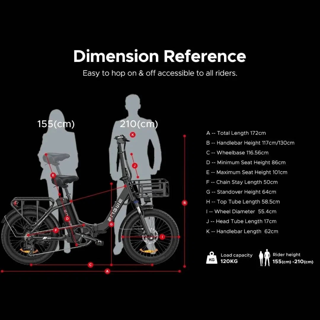 L20 SE 250W 20" Foldable Electric Trekking Bike 561Wh Step-through E-bike