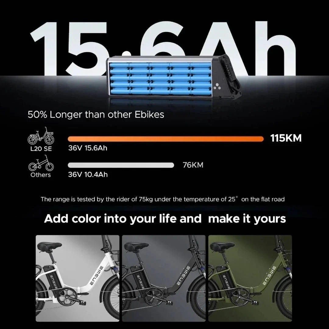 L20 SE 250W 20" Foldable Electric Trekking Bike 561Wh Step-through E-bike