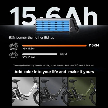 L20 SE 250W 20" Foldable Electric Trekking Bike 561Wh Step-through E-bike